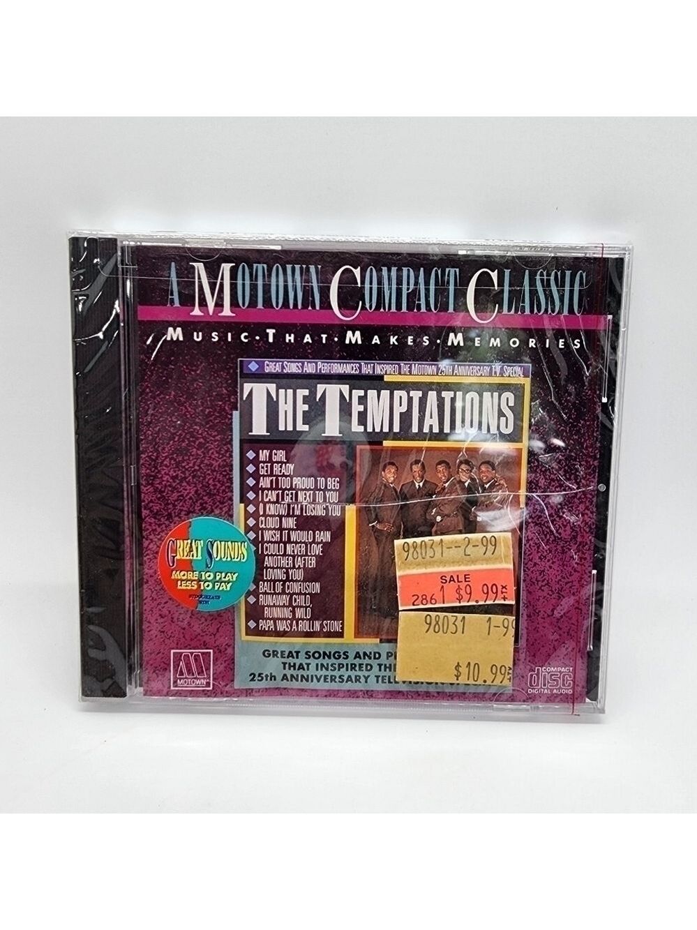 NOS Motown Compact Classic The Temptations 25th Anniversary CD 11 tracks